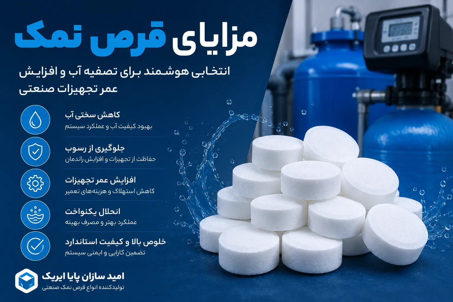  مزایای قرص نمک؛ چرا استفاده از قرص نمک بهترین انتخاب برای سیستم‌های تصفیه آب است؟