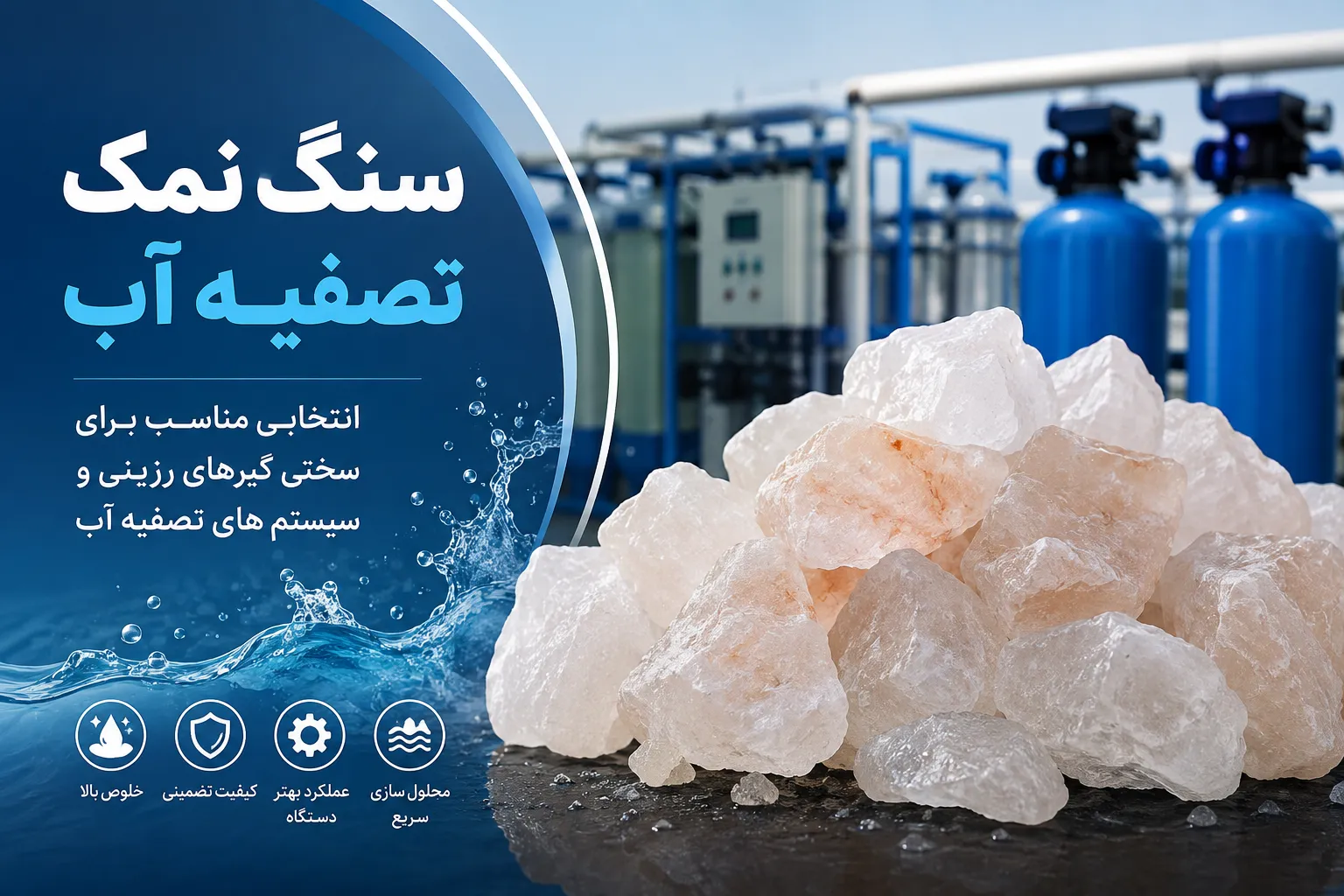 سنگ نمک برای تصفیه آب؛ کاربرد، ویژگی‌ها و راهنمای انتخاب